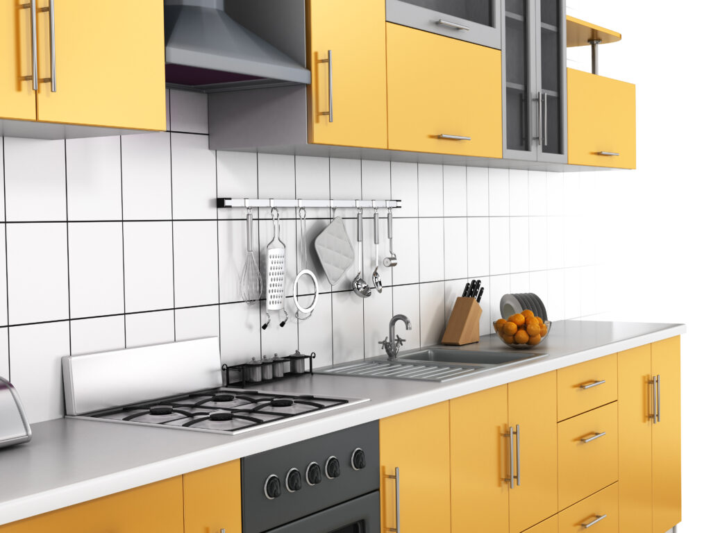 bold kitchen colors , cabinets, space, room, walls, case, home, create, light