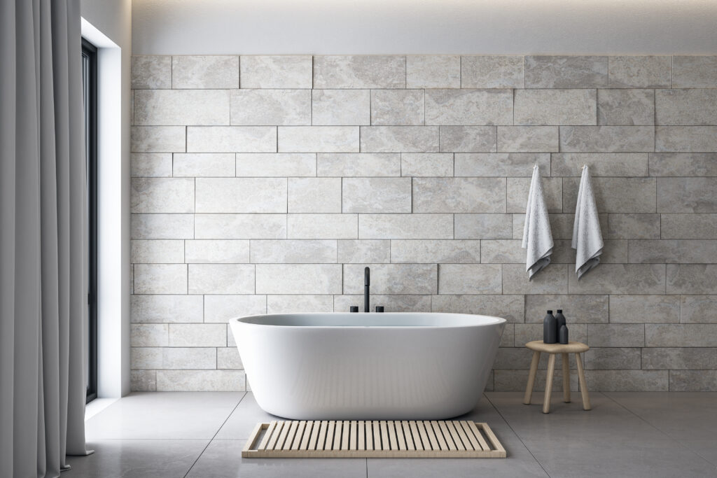 textured tiles in a bathroom